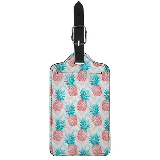 Bright Zig Zag Pineapple Pattern Print Luggage Tag