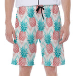 Bright Zig Zag Pineapple Pattern Print Men's Beach Shorts