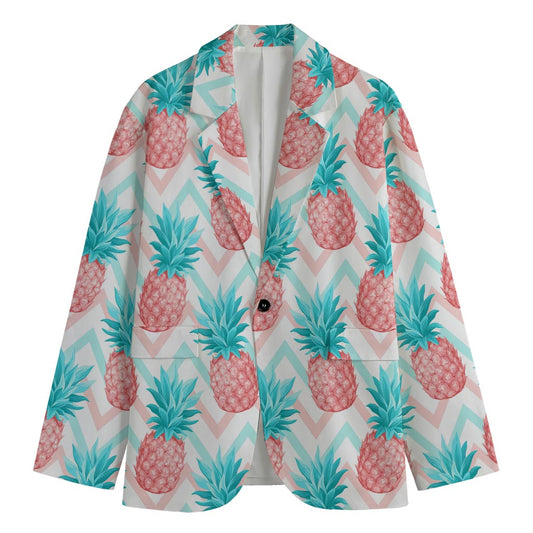 Bright Zig Zag Pineapple Pattern Print Men's Blazer