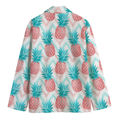 Bright Zig Zag Pineapple Pattern Print Men's Blazer