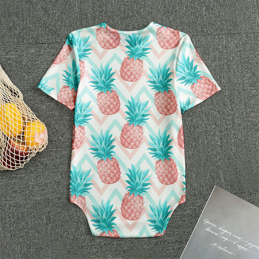 Bright Zig Zag Pineapple Pattern Print Men's Bodysuit