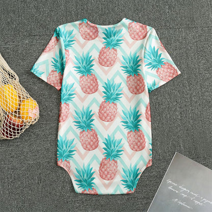 Bright Zig Zag Pineapple Pattern Print Men's Bodysuit
