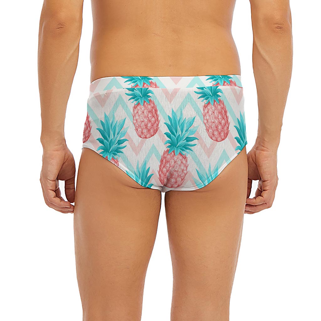Bright Zig Zag Pineapple Pattern Print Men's Briefs