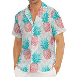 Bright Zig Zag Pineapple Pattern Print Men's Deep V-Neck Shirt
