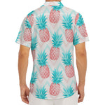 Bright Zig Zag Pineapple Pattern Print Men's Deep V-Neck Shirt