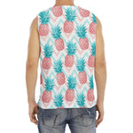 Bright Zig Zag Pineapple Pattern Print Men's Fitness Tank Top