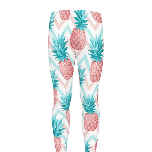 Bright Zig Zag Pineapple Pattern Print Men's leggings