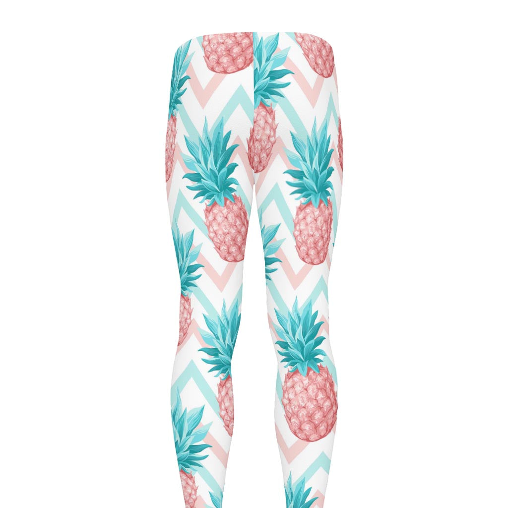 Bright Zig Zag Pineapple Pattern Print Men's leggings