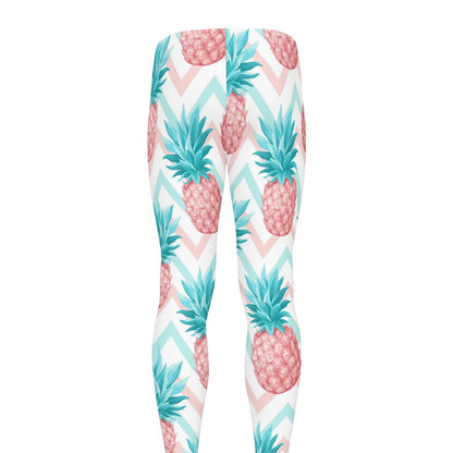 Bright Zig Zag Pineapple Pattern Print Men's leggings
