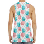 Bright Zig Zag Pineapple Pattern Print Men's Muscle Tank Top