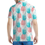 Bright Zig Zag Pineapple Pattern Print Men's Polo Shirt