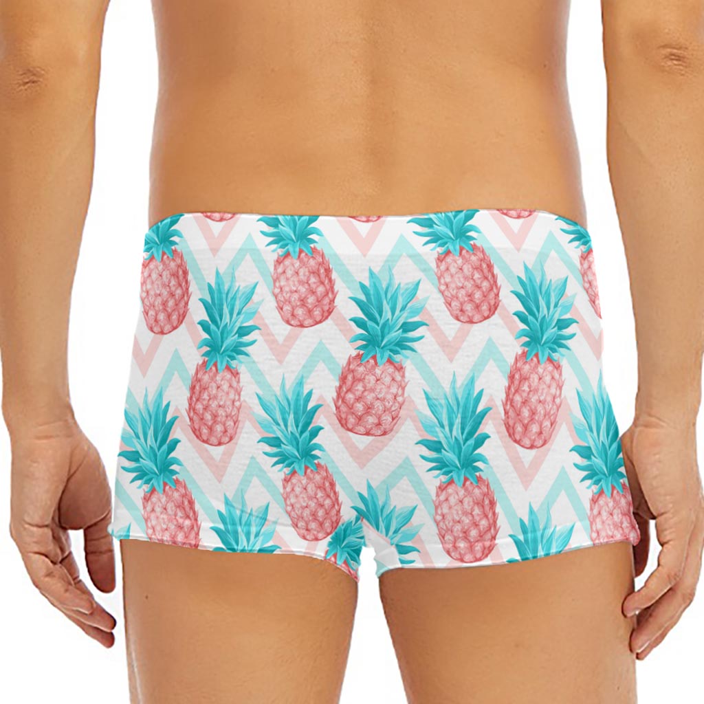 Bright Zig Zag Pineapple Pattern Print Men's Short Boxer Briefs