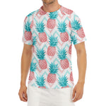 Bright Zig Zag Pineapple Pattern Print Men's Short Sleeve Rash Guard
