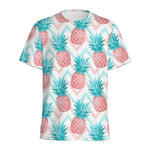 Bright Zig Zag Pineapple Pattern Print Men's Sports T-Shirt