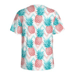 Bright Zig Zag Pineapple Pattern Print Men's Sports T-Shirt