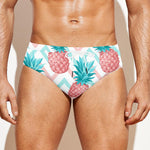 Bright Zig Zag Pineapple Pattern Print Men's Swim Briefs
