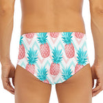 Bright Zig Zag Pineapple Pattern Print Men's Triangle Swim Briefs