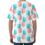 Bright Zig Zag Pineapple Pattern Print Men's Velvet T-Shirt