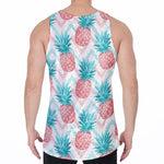 Bright Zig Zag Pineapple Pattern Print Men's Velvet Tank Top