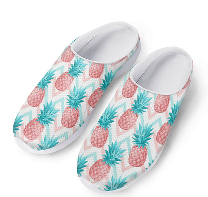 Bright Zig Zag Pineapple Pattern Print Mesh Casual Shoes