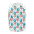 Bright Zig Zag Pineapple Pattern Print Mesh Laundry Hamper
