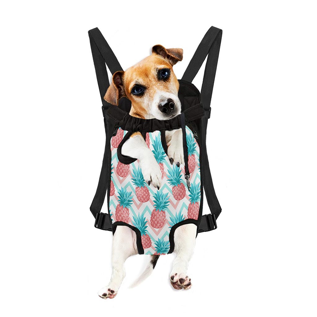 Bright Zig Zag Pineapple Pattern Print Pet Carrier Backpack