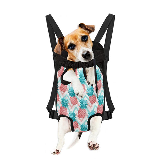 Bright Zig Zag Pineapple Pattern Print Pet Carrier Backpack