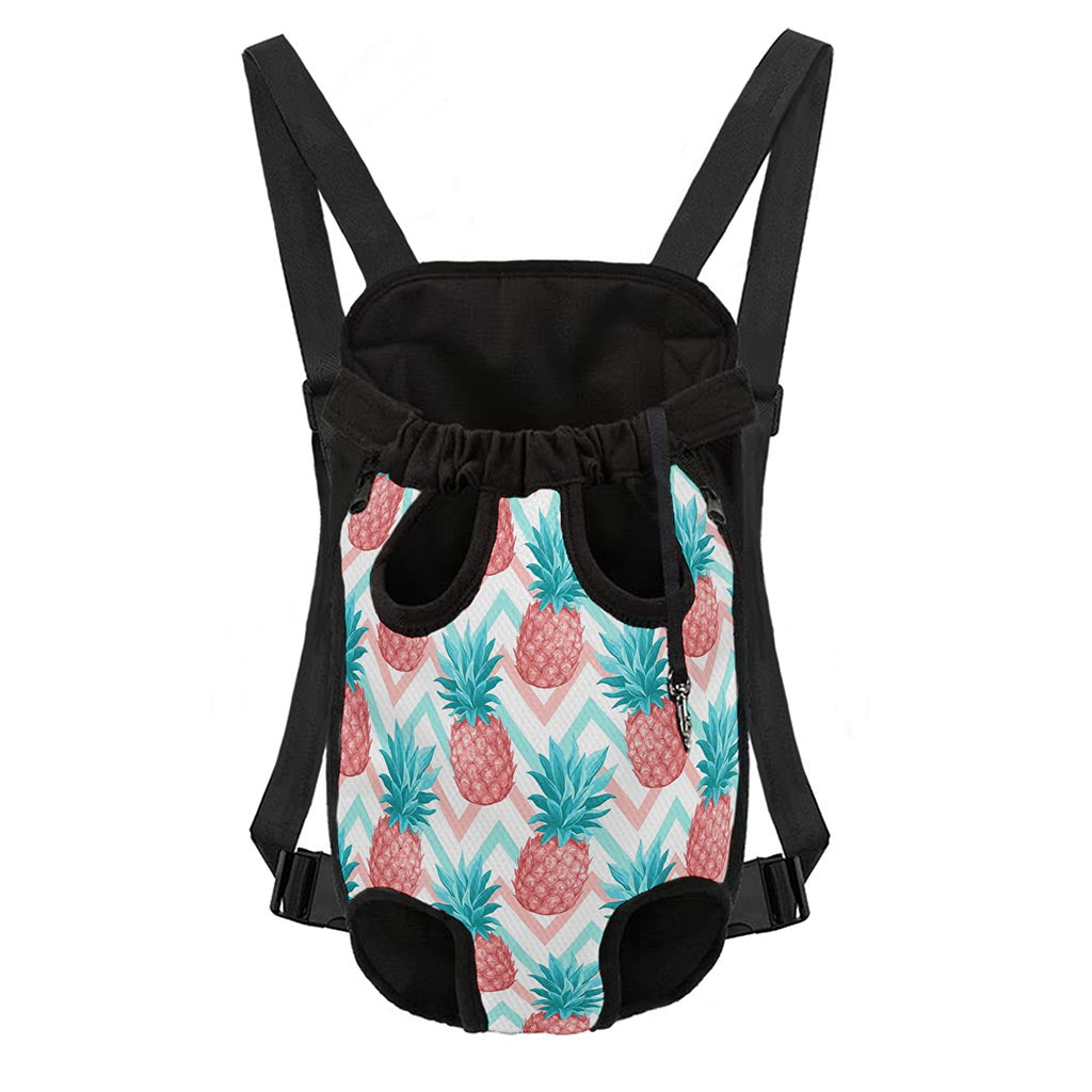 Bright Zig Zag Pineapple Pattern Print Pet Carrier Backpack