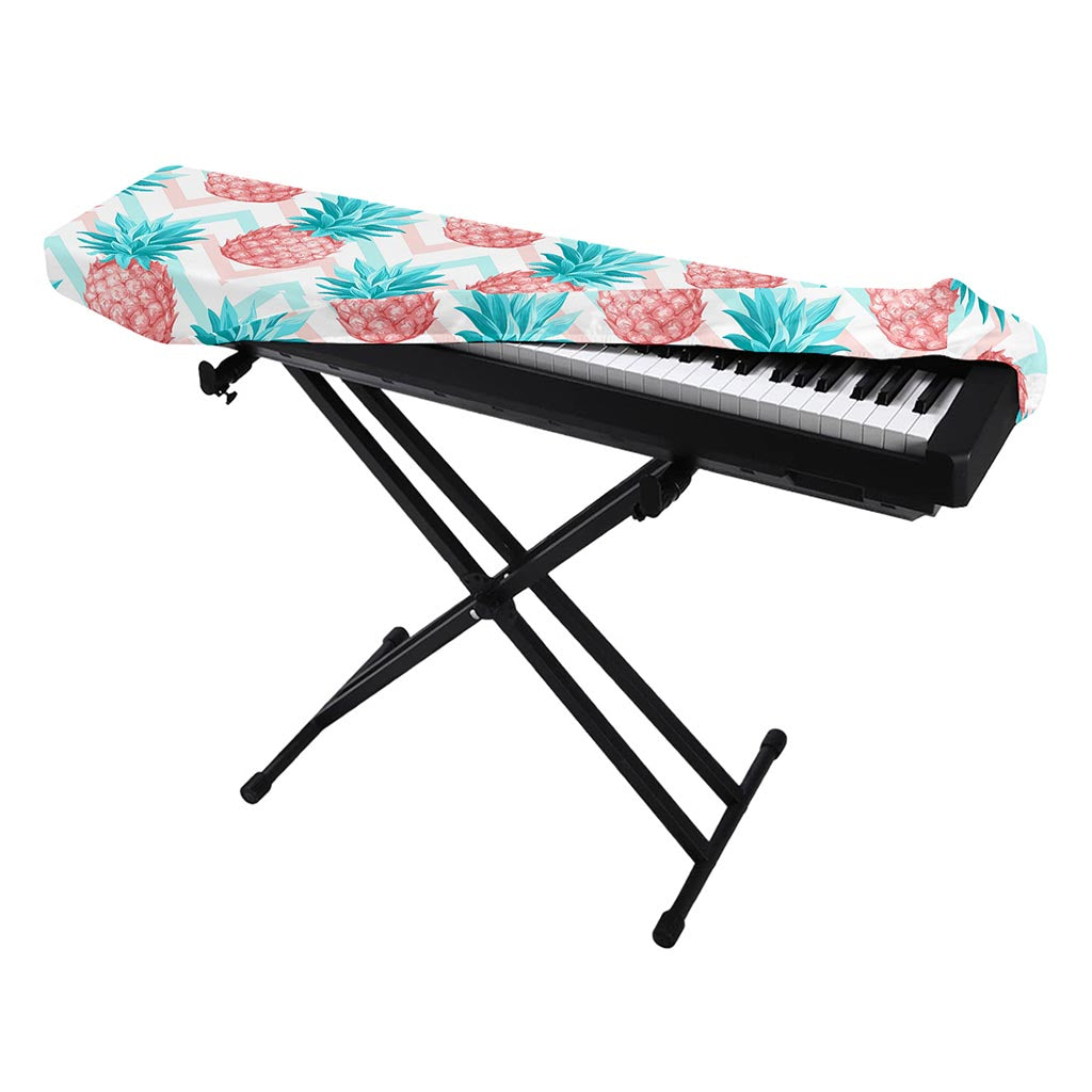 Bright Zig Zag Pineapple Pattern Print Piano Keyboard Cover