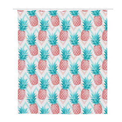 Bright Zig Zag Pineapple Pattern Print Polyester Shower Curtain