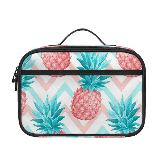 Bright Zig Zag Pineapple Pattern Print Portable Lunch Bag