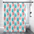 Bright Zig Zag Pineapple Pattern Print Premium Shower Curtain