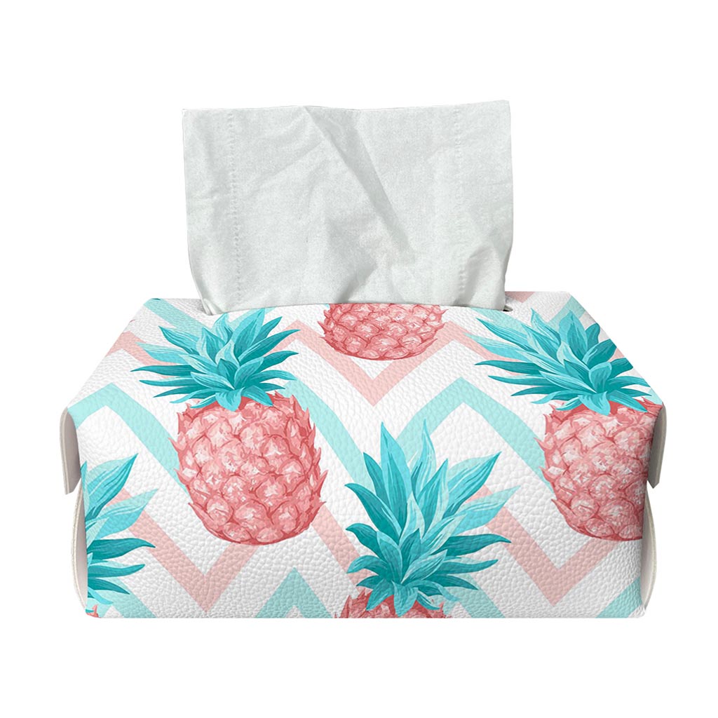 Bright Zig Zag Pineapple Pattern Print Rectangle Tissue Box Cover