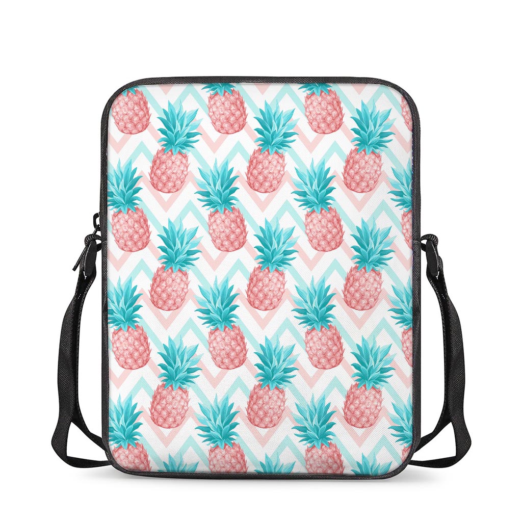 Bright Zig Zag Pineapple Pattern Print Rectangular Crossbody Bag