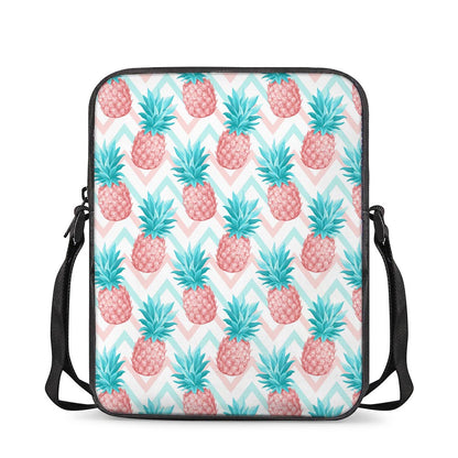 Bright Zig Zag Pineapple Pattern Print Rectangular Crossbody Bag