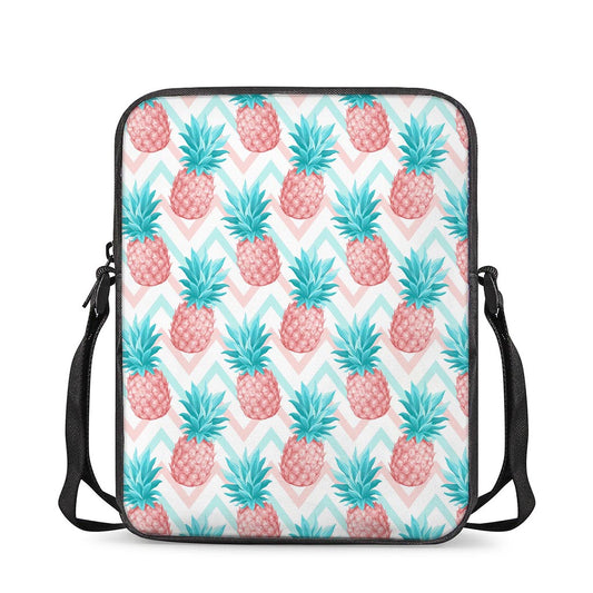 Bright Zig Zag Pineapple Pattern Print Rectangular Crossbody Bag