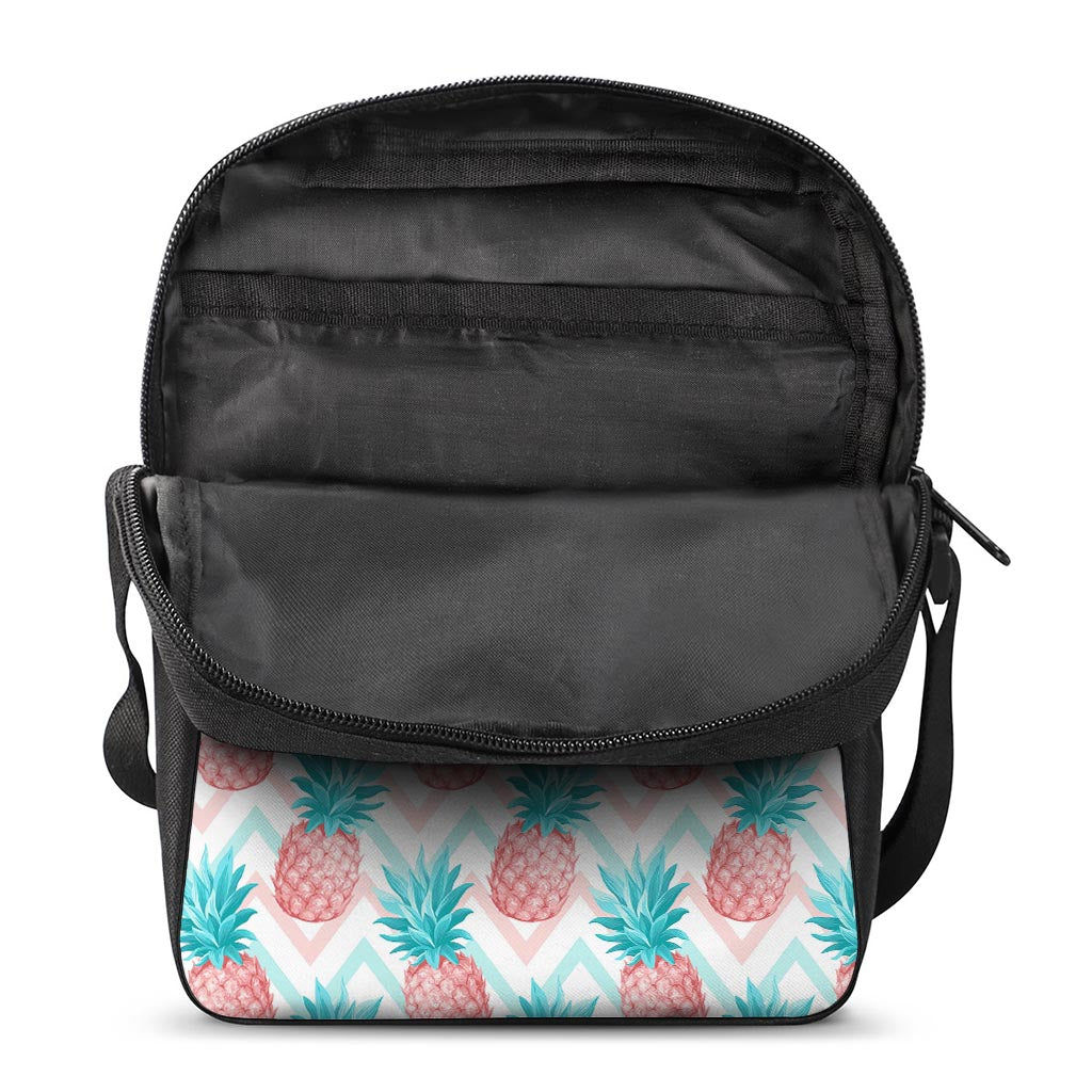 Bright Zig Zag Pineapple Pattern Print Rectangular Crossbody Bag
