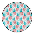 Bright Zig Zag Pineapple Pattern Print Round Floor Mat