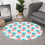 Bright Zig Zag Pineapple Pattern Print Round Rug