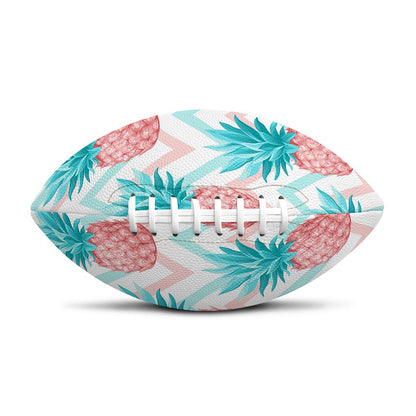 Bright Zig Zag Pineapple Pattern Print Rugby Ball