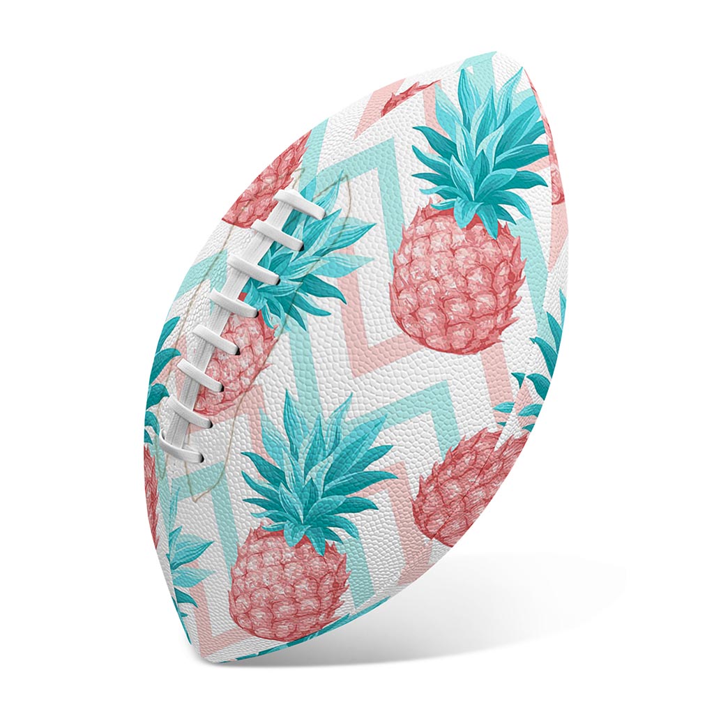 Bright Zig Zag Pineapple Pattern Print Rugby Ball