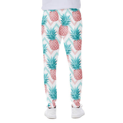 Bright Zig Zag Pineapple Pattern Print Scuba Joggers