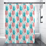 Bright Zig Zag Pineapple Pattern Print Shower Curtain