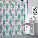 Bright Zig Zag Pineapple Pattern Print Shower Curtain