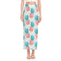 Bright Zig Zag Pineapple Pattern Print Side Slit Maxi Skirt