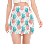 Bright Zig Zag Pineapple Pattern Print Side Slit Mini Skirt