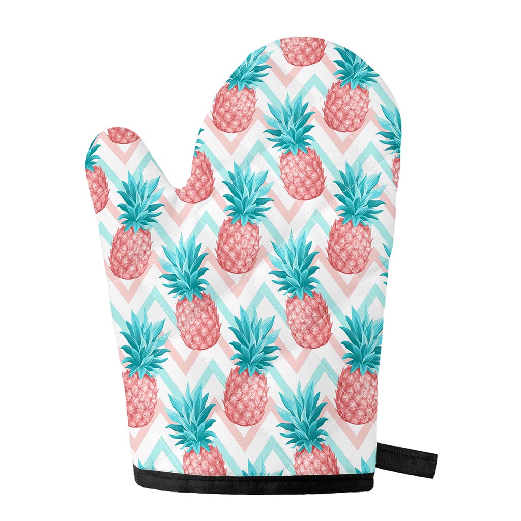 Bright Zig Zag Pineapple Pattern Print Single Oven Mitt