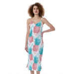 Bright Zig Zag Pineapple Pattern Print Slim Fit Midi Cami Dress