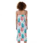 Bright Zig Zag Pineapple Pattern Print Slim Fit Midi Cami Dress