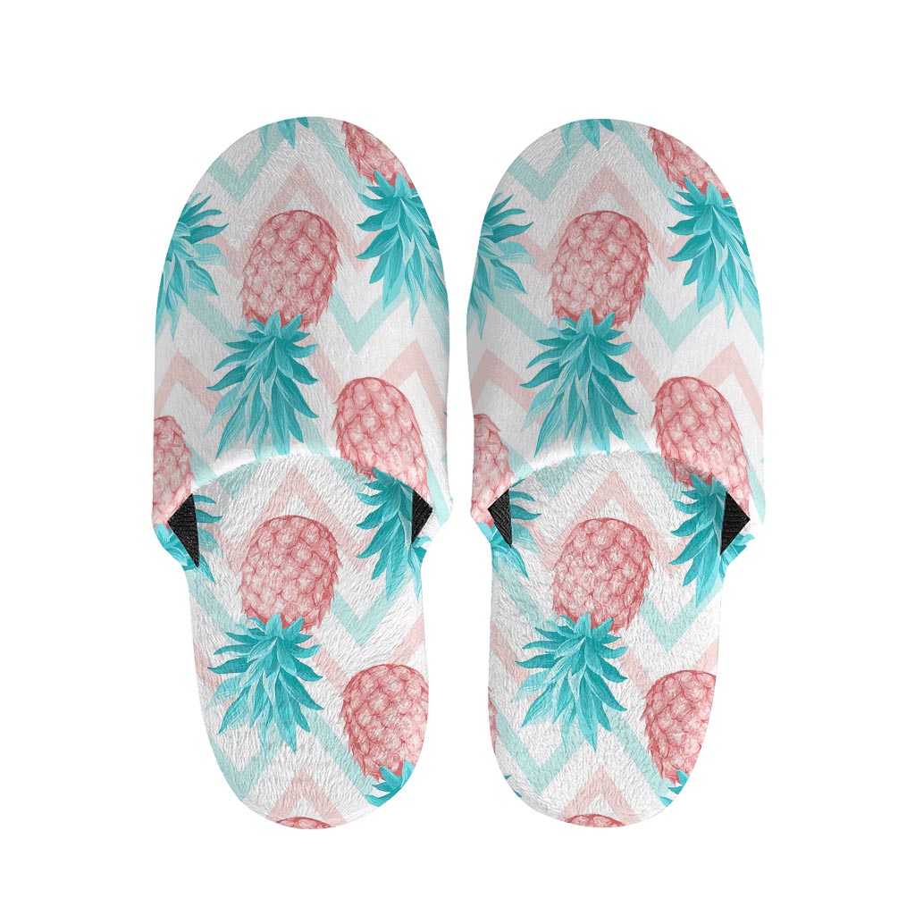 Bright Zig Zag Pineapple Pattern Print Slippers